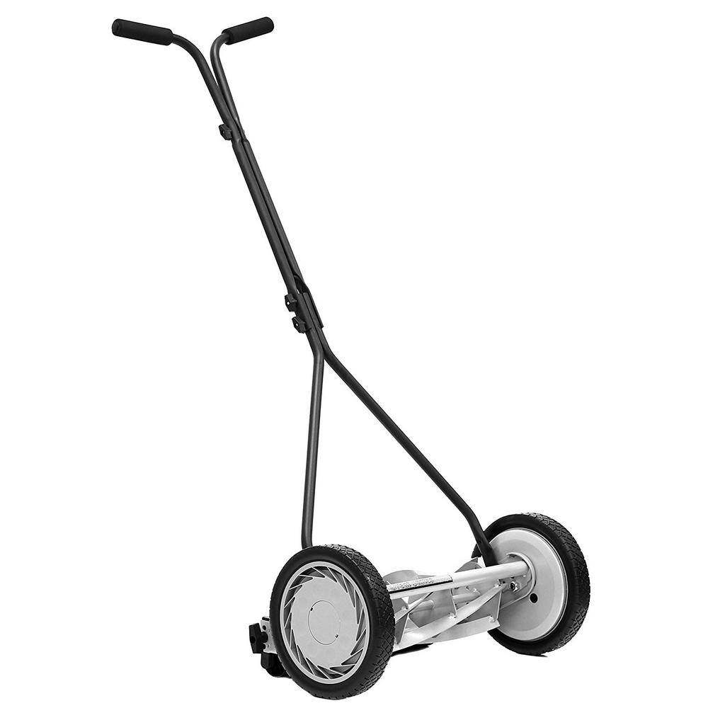 thumbnail image 2 of 16-Inch Manual Reel Lawn Mower - 5 Blades, Adjustable Cutting Height, Eco-Friendly 2 of 9