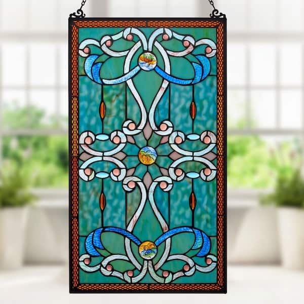 River of Goods Green Stained Glass Brandi's Window Panel 16375