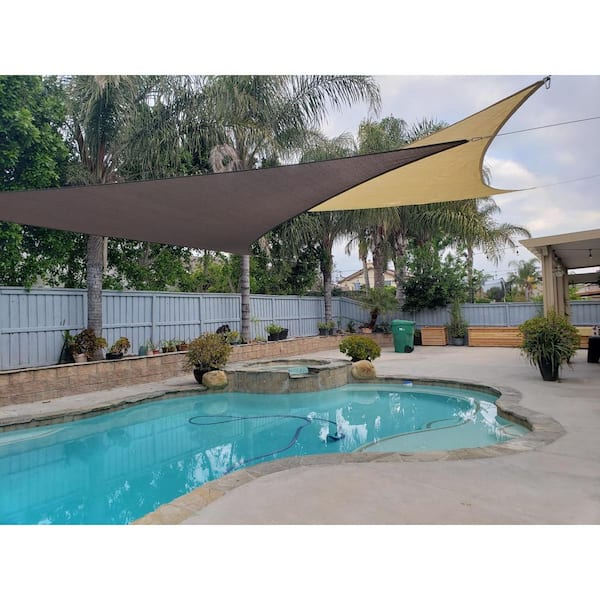 Custom Brown Right Triangle Sun Shade Sail Outdoor Yard Canopy Awning Pool Top 