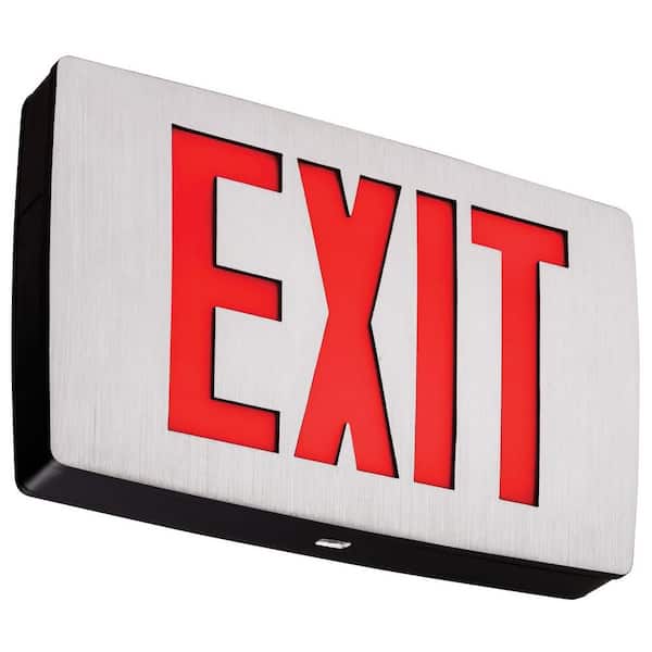 Lithonia Lighting Double Face Red Quantum Die Cast Aluminum LED Exit Sign with Battery Backup