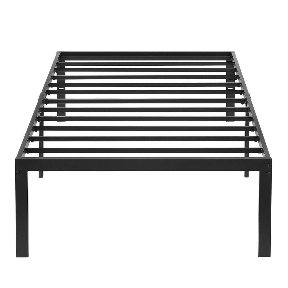 VECELO Bed Frames Black Metal Frame Twin Platform Bed with Steel Slat，No Box Spring Needed, 14.4