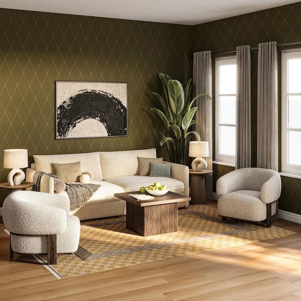 Carmeon Hamilton x Rugs Memphis Modern Checkered Hand Woven Golden Yellow 8 ft. x 10 ft. Indoor Area Rug