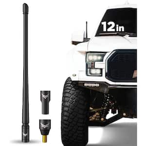 Universal Truck Antenna Replacement (12" Flexible) Fits Ford F-Series Dodge RAM Chevy & GMC Jeep 2007+ (Black)