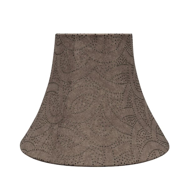 Aspen Creative Corporation 12 in. x 9.5 in. Brown with Studded Design Bell Lamp Shade
