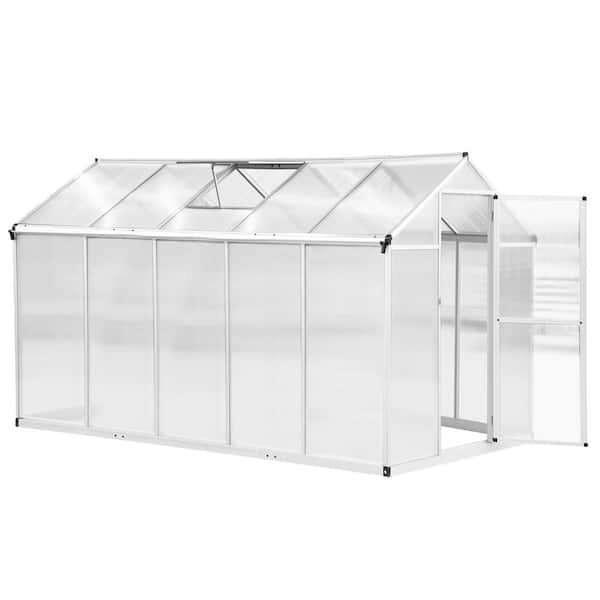 Outsunny 6.25 ft. x 10 ft. Stable Outdoor Walk-In Garden Greenhouse with Roof Vent for Plants, Herbs and Vegetables