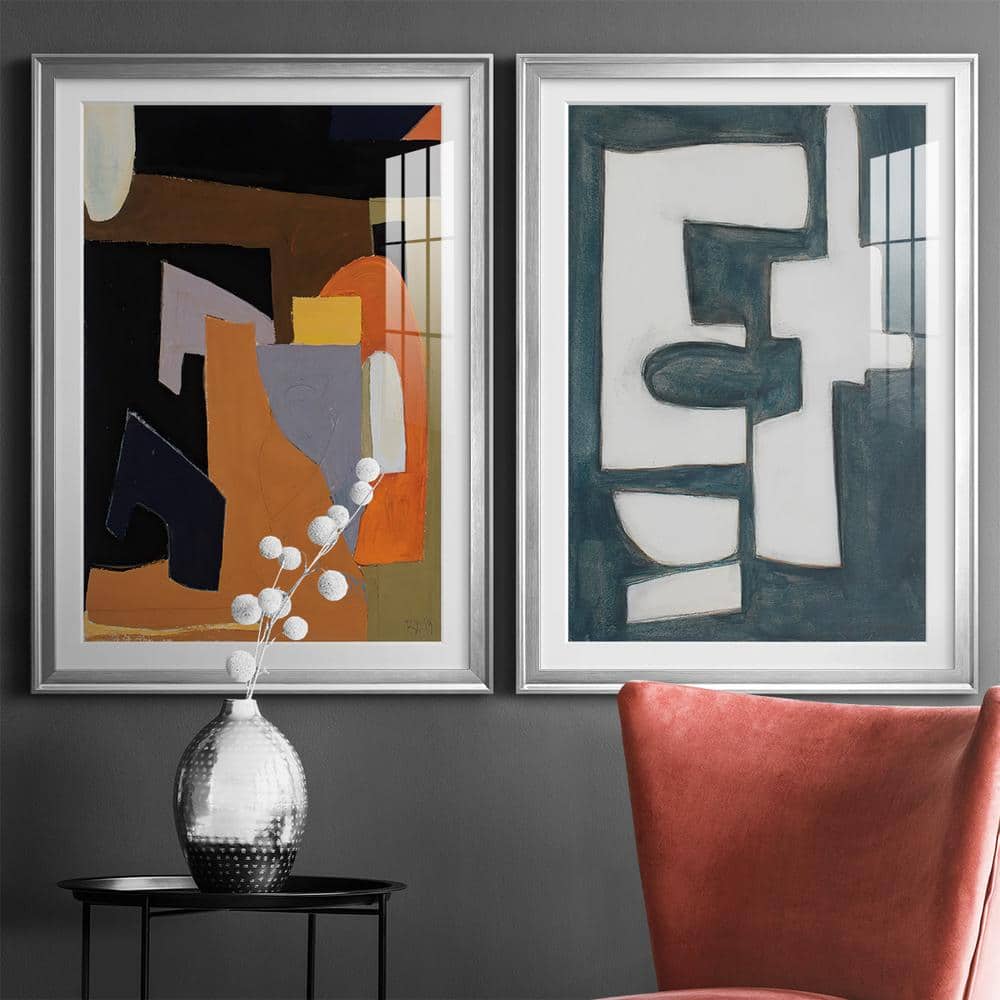 Wexford Homes The Olive Press Rooom Silver Framed Abstract Prints, 22.5" x 30.5"