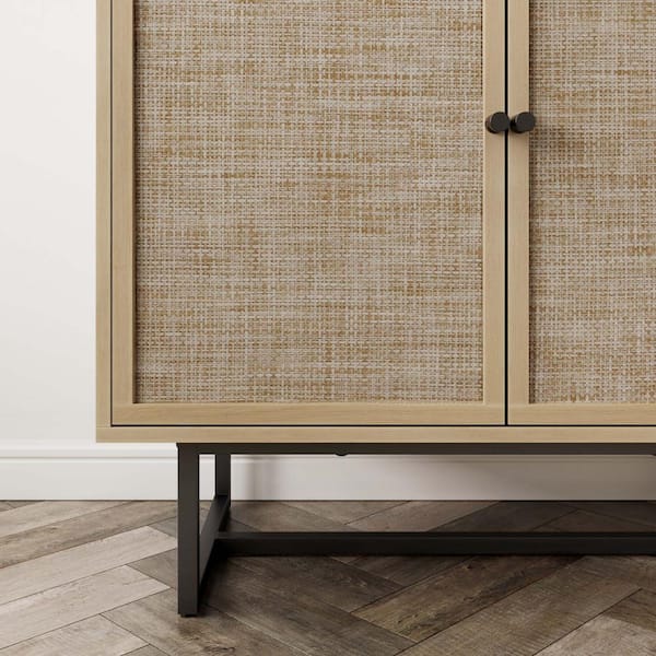 Nathan James Kova 32 in. Kova Natural Cane Rattan Doors Accent