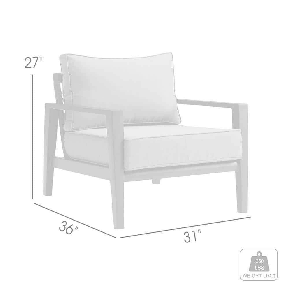 Cayman Black Aluminum Outdoor Lounge Chair with Dark Gray Cushions