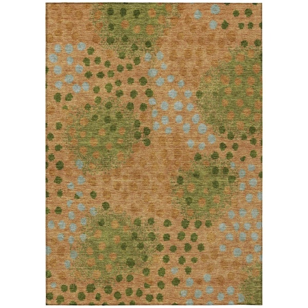 Chantille Machine Washable Indoor/Outdoor Abstract ACN2965 Copper 9 ft. x 12 ft. Area Rug