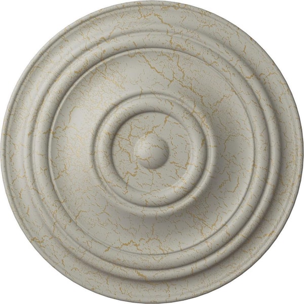 Ekena Millwork 2-1/2 in. x 31-1/2 in. x 31-1/2 in. Polyurethane Traditional Ceiling Medallion, Pot of Cream Crackle