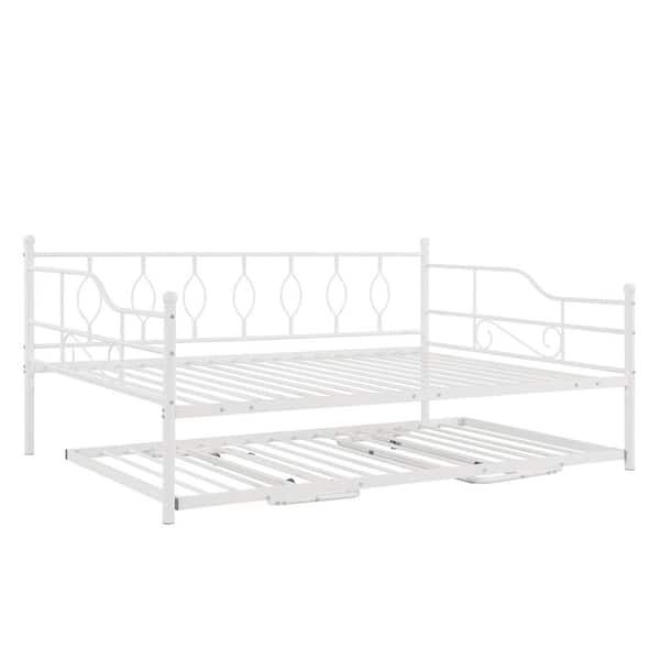 Z-joyee 56.40 in. W White Full Daybed with Trundle