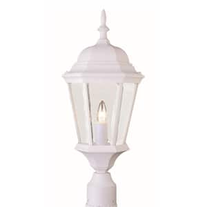 San Rafael 1-Light White Outdoor Lamp Post Light Fixture with Clear Glass
