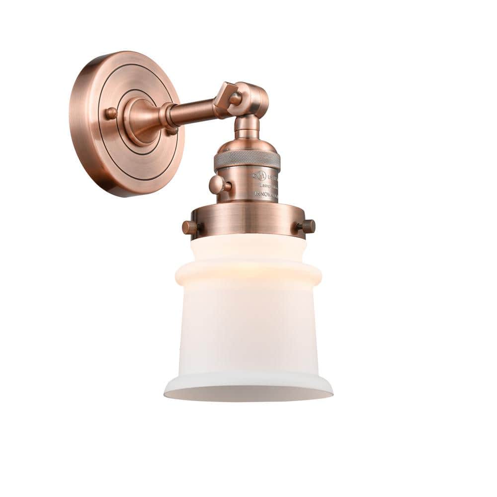 Canton 1-Light Matte White, Antique Copper Wall Sconce with White Glass Shade price history on PriceWatchPro