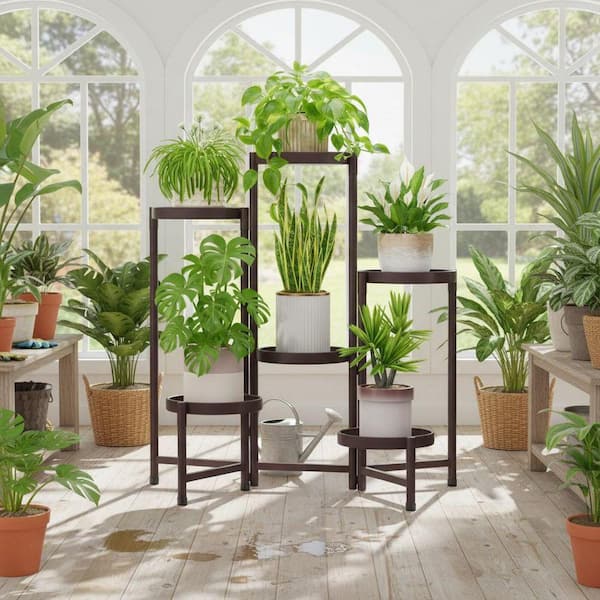 6 Tier Indoor Outdoor Bronze Iron Pla...