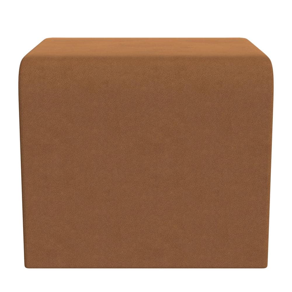 Rust Velvet Arch Ottoman with Cushioned Top