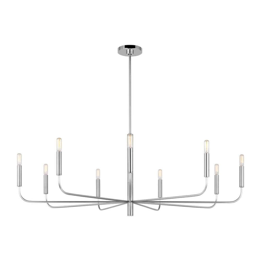 Brianna Polished Nickel 48" Modern Minimalist Chandelier