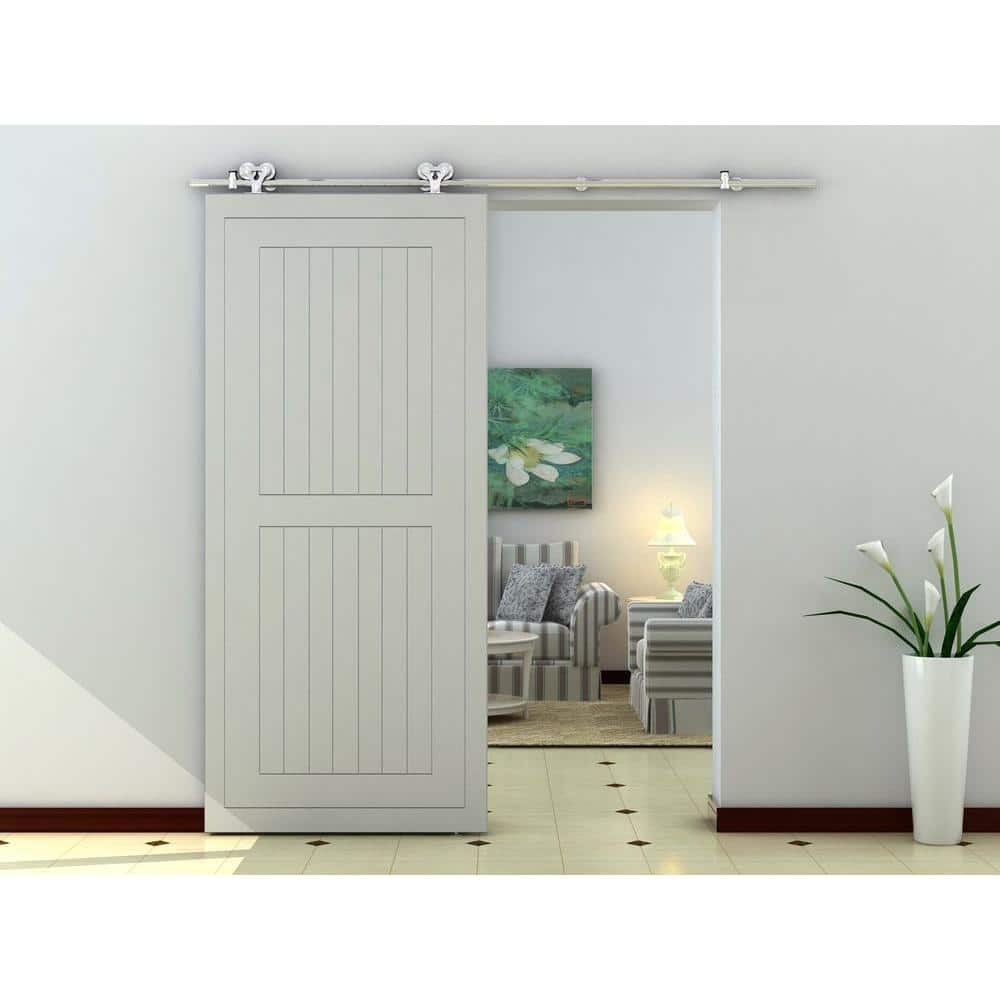 78-Inch Stainless Steel Top Mount Barn Door Hardware Kit