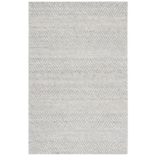 SAFAVIEH Marbella Beige/Light Gray 4 ft. x 6 ft. Chevron Striped Area Rug