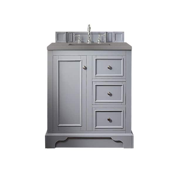 James Martin Vanities De Soto 31.3 in. W x 23.5 in. D x 36.3 in. H Bathroom Vanity in Silver Gray with Grey Expo Quartz Top