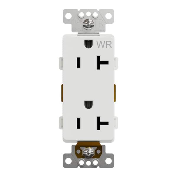 X Series 20 Amp 125-Volt Outdoor Tamper Resistant Heavy-Duty Duplex Outlet Decorator Receptacle Back Wire Clamps White