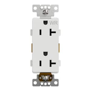 X Series 20 Amp 125-Volt Outdoor Tamper Resistant Heavy-Duty Duplex Outlet Decorator Receptacle Back Wire Clamps White