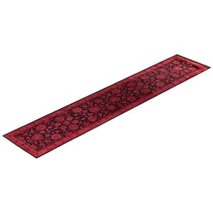 Red 2 ft. 6 in. x 12 ft. 10 in. Fine Vibrance One-of-a-Kind Hand-Knotted Area Rug