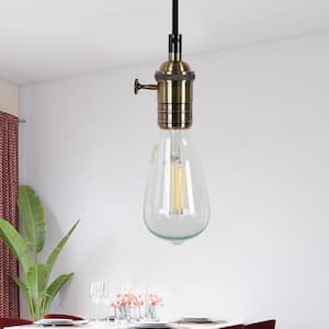 1-Light Black Vintage Plug-in Dimmable Bulb Mini Pendant Light Farmhouse Vintage Restic Industrial Hanging Light 1 Pack