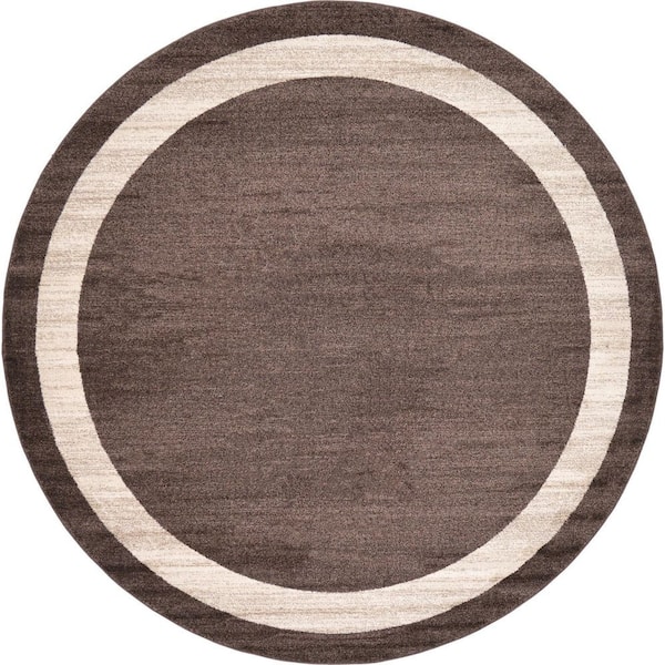 Unique Loom Del Mar Maria Brown 8' 0 x 8' 0 Round Rug