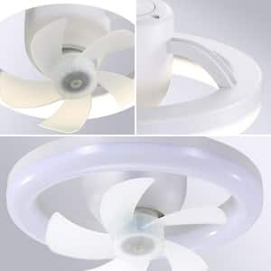 10 in. Indoor White Socket Ceiling Fan with Integrated LED Light and Remote