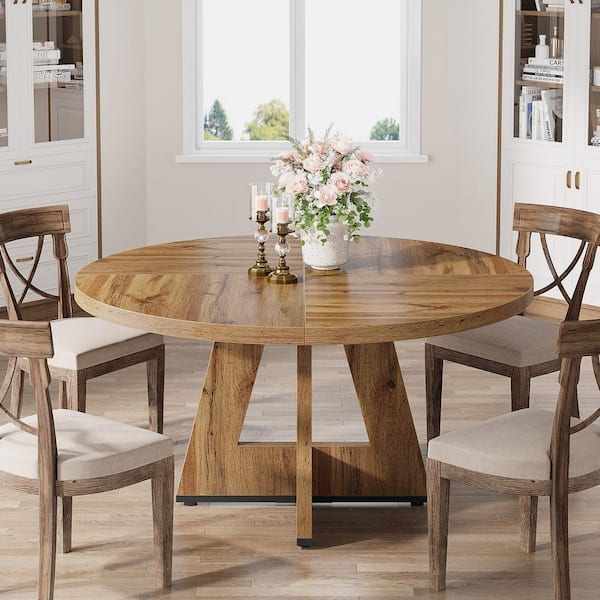 BYBLIGHT Roesler Farmhouse Burlywood Wood 47 in. 4 Legs