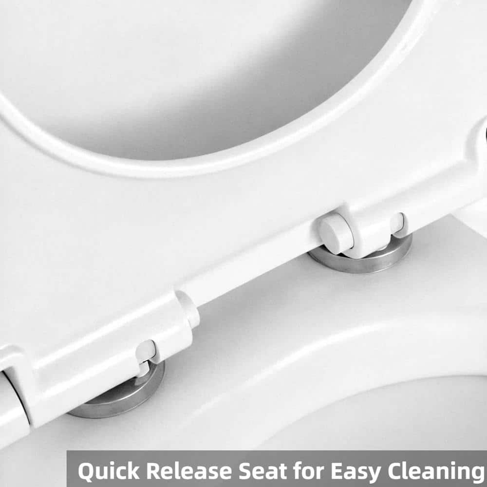 Glossy White Ceramic Dual Flush Elongated Toilet