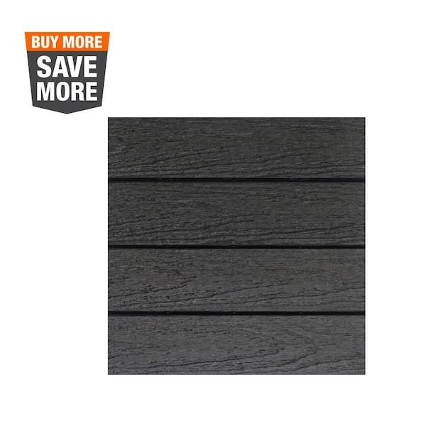 NewTechWood UltraShield Naturale 1 ft. x 1 ft. Quick Deck Outdoor Composite Deck Tile in Hawaiian Charcoal (10 sq. ft. Per Box)