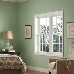 35.75 in. x 41.25 in. 70 Pro Series Double Hung White Vinyl Window with Buck Frame and Grilles