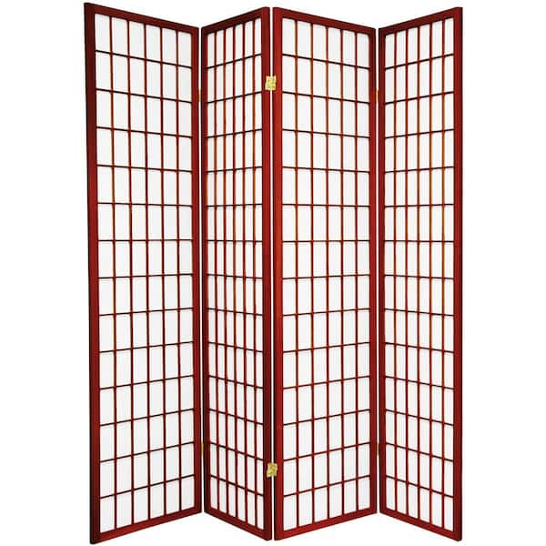 Oriental Furniture 6 ft. Rosewood 4-Panel Room Divider