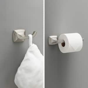 Portwood 2-Piece Bath Hardware Set with Toilet Paper Holder, Towel Hook in Brushed Nickel