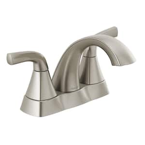 Parkwood 4 in. Centerset 2-Handle Bathroom Faucet with Pop-Up Assembly in Brushed Nickel