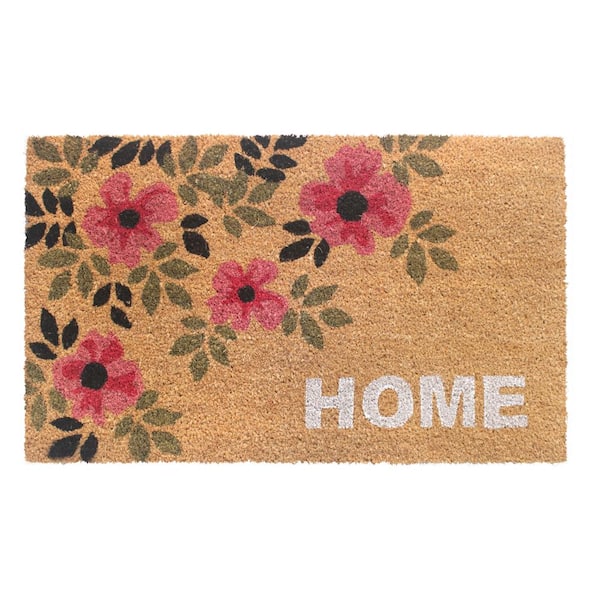 RugSmith Home Pink Floral Multi 30in. x 18in. Door Mat
