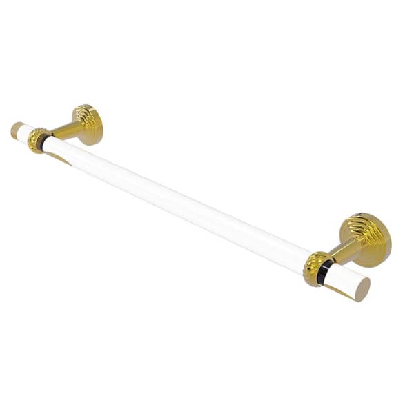 Allied Brass Pacific Beach Collection 30 in. Wall Mounted Towel Bar with Twisted Accents in Polished Brass