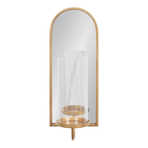 SULLIVANS 20.5 in. H Modern Gold Hurricane Candle Sconce MET2156 - The Home  Depot