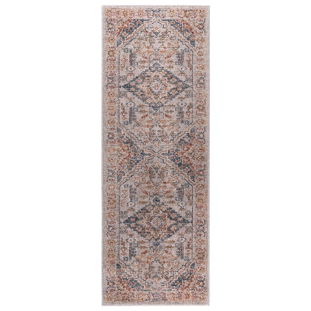 Multicolor 3 ft. x 8 ft. Jasmine Vintage Medallion Woven Area Rug W-01 ...