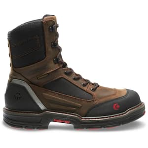 Men's Overman Waterproof 8'' Work Boots - Composite Toe - Brown Size 14(M)