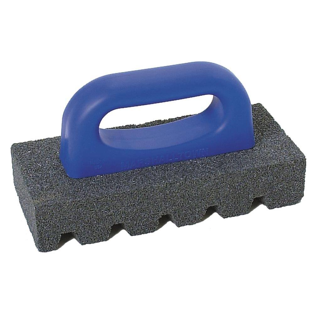 BARWALT White Rub Brick 80 Grit - 203mm Concrete And Tile Smoothing Tool With Handle