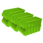 1.8 Qt. Plastic Storage Stacking Bins in Green (Pack of 6)