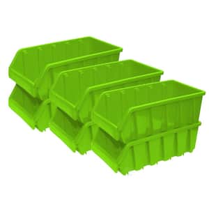 1.8 Qt. Plastic Storage Stacking Bins in Green (Pack of 6)