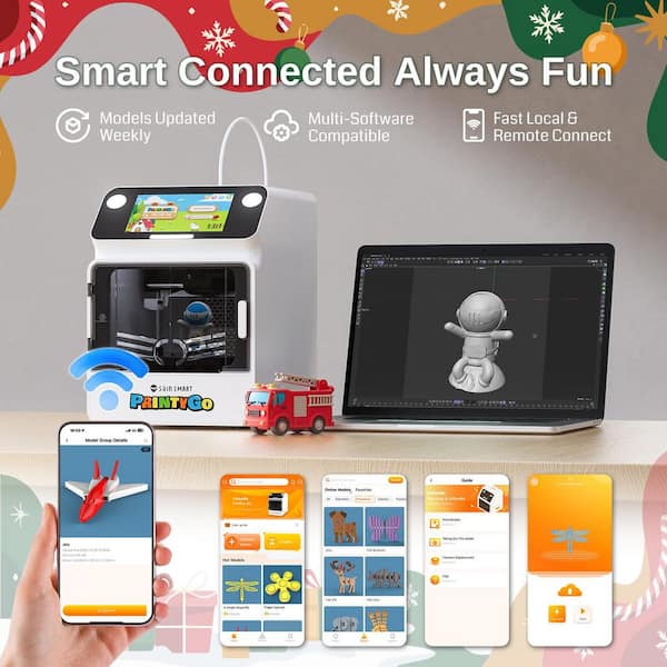 WEEDO TINA2S Imprimante 3D Pour Enfants Et Débutants, Mini Imprimante 3D Avec Impression Wi-FI