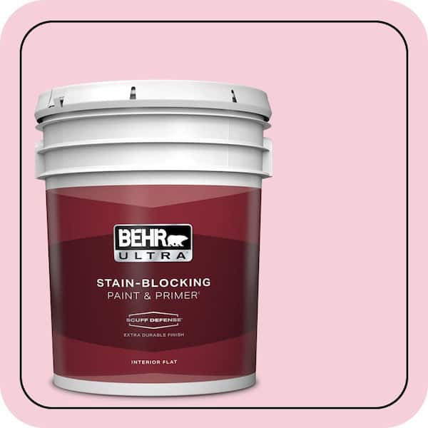 BEHR ULTRA 5 gal. #120C-1 April Blush Extra Durable Flat Interior Paint & Primer