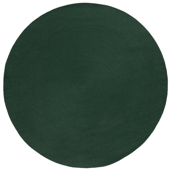 SAFAVIEH Braided Dark Green 5 ft. x 5 ft. Abstract Round Area Rug