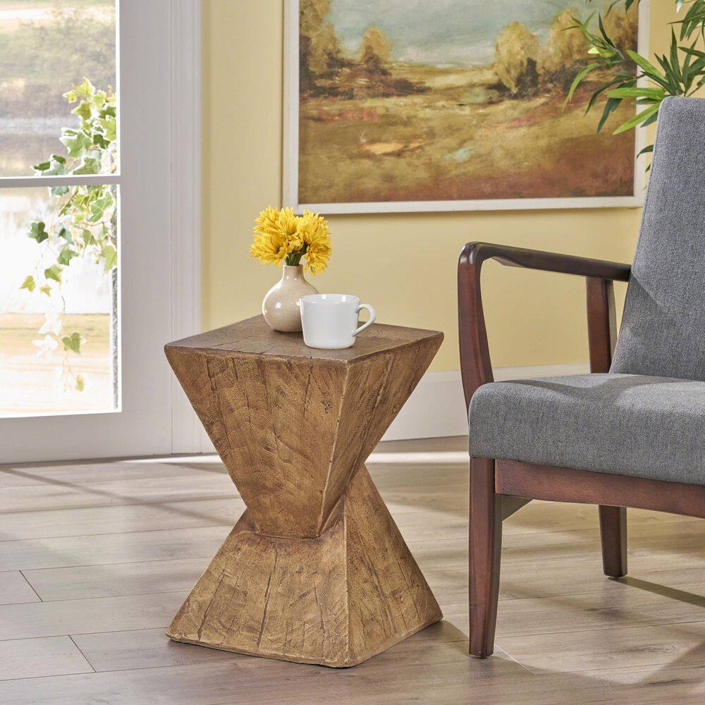 Natural Lightweight Concrete Outdoor Side Table with Twisted Hourglass Shape price history on PriceWatchPro