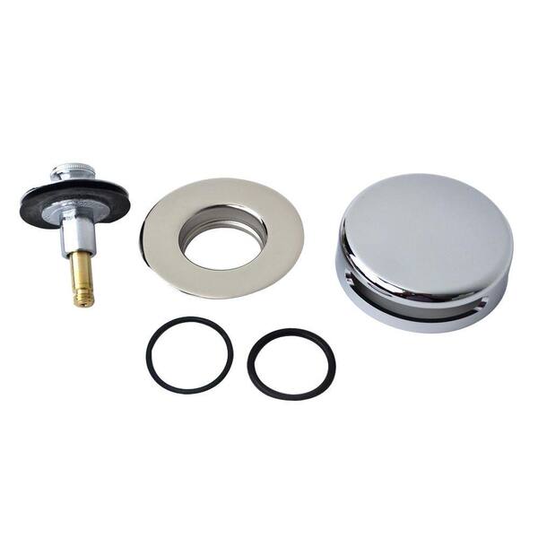 Watco QuickTrim Push Pull Bathtub Stopper and Innovator Overflow Kit in Chrome Plated