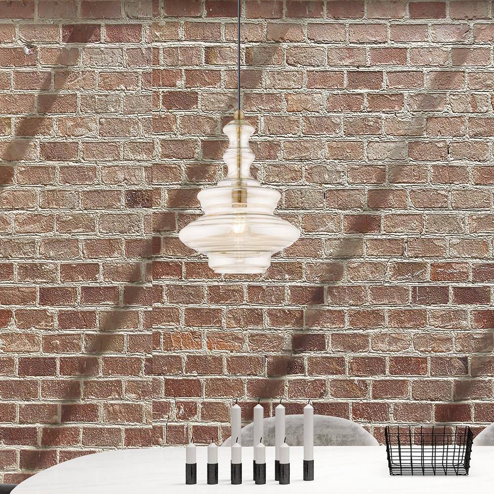 Champagne Glass Mini Pendant with Antique Brass Finish